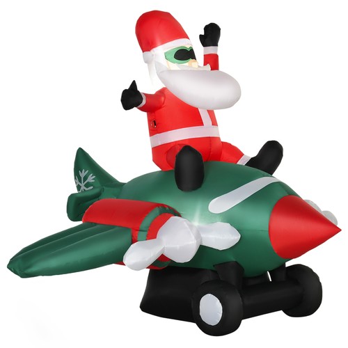 Homcom babbo natale - natale, gonfiabile
