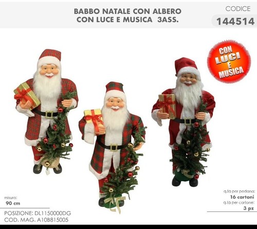 Babbo natale con albero luci - babbo,